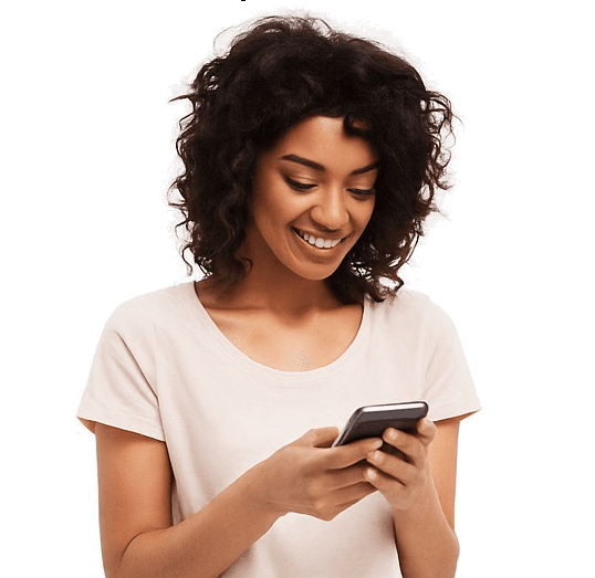 Woman earning money on her phone with InboxLoot